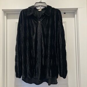 BiBi Black Ribbed Velvet Fabric